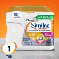 Similac Pro-Sensitive Infant Formula with 2'-FL Human Milk Oligosaccharide* (HMO) for Immune Support, 22.5 ounces