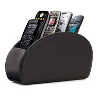 Hossejoy Remote Control Holder with 5 Compartments - PU Leather Remote Caddy Desktop Organizer for TV Remote, DVD, Controllers - Media Accessory Storage & Organizer