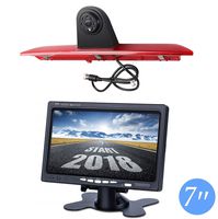 Roof Mounted Replacement 3rd Brake Light Backup Camera + 7.0 Inch Self Standing TFT Monitor Display Kit for Transporter Ford Transit F150/F250/F350 Transit Truck Vans 2014-2019