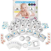 Eco-Baby Child Safety Magnetic Cabinet and Drawer Locks for Proofing Kitchen 12 Pack Child Latches
