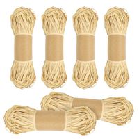 PP OPOUNT 300g Natural Raffia Raffia Ribbon for Crafting, Gift Wrapping and Decoration(6 x 50g)