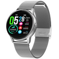 MBHB Women's Sport Watch, Fitness Tracker with Heart Rate Sleep Monitor, Waterproof Smart Bracelet for Android iOS, Silver (9.1 inch)
