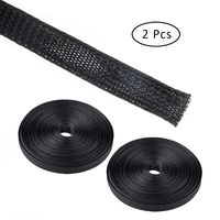 2 Pack, 33ft - 1/2 inch Cord Protector Wire Loom Tubing Cable Sleeve, findTop Nylon Expandable Braided Cable Sleeving, Braided Wire Sleeve, Cable Sheath Mesh Wire Loom