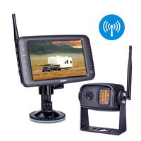 Wireless Backup Camera System, IP69K Waterproof Wireless Rear View Camera + 5'' LCD Wireless Reversing Monitor for Trailer, RV, Trucks, Horse-Trailer, School Bus, Farm Machine,etc