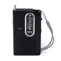 Portable AM/FM Radio, Compact Transistor Radio, Handy Pocket Radio with Earphone Jack, Built-in Speaker, Carrying Strap, Battery Powered