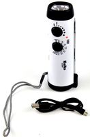 Kaito KA404W Emergency Hand Crank Dynamo 5-LED Flashlight with AM/FM/NOAA Weather Radio with Cellphone Charger and Built-in Lithium Rechargeable Battery (White)
