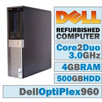 Dell OptiPlex/Core 2 Duo E8500 3.1GHz/NEW 4GB RAM/500GB HDD/DVD-RW/WINDOWS 10 64 BIT - (Certified Reconditioned)