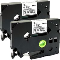 NEOUZA 2PK Compatible for Brother P-Touch Laminated Tze Tz Label Tape Cartridge 6mm x 8m (TZe-115 White on Clear)