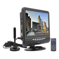 GJY Portable tv 9.5" inch Digital Multimedia ATSC+NTSC for Digital TV -USB Slot-TF Card Reader Function and Rechargeable Battery (Playtime 3 Hours) Black