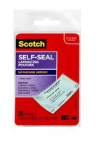 Scotch LS851G Self-Sealing Laminating Pouches, 9.5 mil, 2 7/16 x 3 7/8, Business Card Size (Pack of 25)