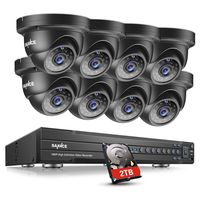 SANNCE 1080P 16CH Video Security System with 2TB Hard Drive and (8) HD 19201080p CCTV Dome Cameras (IP66 Weatherproof Metal Housing, Smart IR LED Night Vision, Motion Detection)