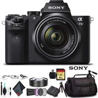 Sony Alpha a7 II Mirrorless Camera with FE 28-70mm f/3.5-5.6 OSS Lens ILCE7M2K/B with Soft Bag, Tripod, Additional Battery, 64GB Memory Card, Card Reader, Plus Essential Accessories