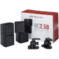 Pure Resonance Audio MC2.5B - Mini Cube Speaker Dual 2.5" Swivel Surround Sound (Pair, Black)