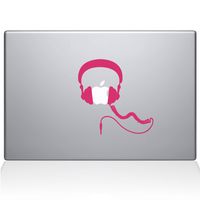 The Decal Guru Headphones MacBook Decal Vinyl Sticker - 15" MacBook Pro (2015 & Older) - Pink (1081-MAC-15P-BG)