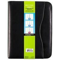 Day-Timer Avalon Simulated Leather Binder, Zip Closure, Desk Size, 8 x 10 Inches, Black (D82631E)