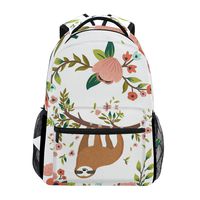 ZZKKO Funny Tree Sloth Boys Girls School Computer Backpacks Book Bag Travel Hiking Camping Daypack
