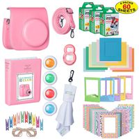 The Ultimate Accessories Kit Bundle for Fujifilm Instax Mini 9 Instant Film Camera | Includes Leather Camera Case + 100 Sheets of Instant Film + Photo Album + Frames + Close-Up Selfie Lenses + More