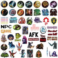 World of Warcraft Popular Game Stickers Laptop Stickers Waterproof Skateboard Snowboard Car Bicycle Luggage Decal 50pcs Pack (World of Warcraft)