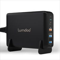 Lumdoo USB Type C 4-Port 75W USB Charger USB C with Power Delivery for Apple MacBook, Chromebook, Nintendo Switch, Google, HP, Dell, LG, iPhone X/8/8+, Nexus 5X/6P and USB Port for iPhone, iPad & more