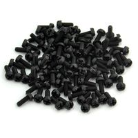 Electronics-Salon 100pcs M3 x 8mm Nylon Machine Screw, Black, Combination Phillips-Slotted Drive, Pan Head, Metric