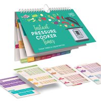 Electric Pressure Magnetic Cooker Cook Times Cheat Sheet (Large Font) - Reference Chart Compatible with Instant Pot and InstaPot + Perfect Hard-Boiled Egg Method, Cooking Tips and Tricks