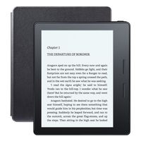 Kindle Oasis E-reader with Leather Charging Cover - Black, 6" High-Resolution Display (300 ppi), Wi-Fi, Built-In Audible - Includes Special Offers (Previous Generation - 8th)
