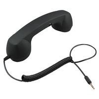 Softalk Wired Retro Handset for All iPhone 5/6, Samsung Galaxy S6, iPad, Androids, HTC, Blackberry with 3.5mm Jack - Retail Packaging - Black