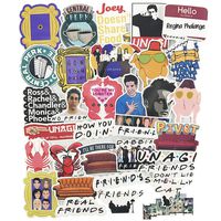 Friends TV Laptop Stickers, Movie Water Bottle Travel Case Computer Wall Skateboard Motorcycle Phone Bicycle Luggage Guitar Bike Stickers Decal 34Pcs Pack