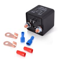 FOSHIO Auto Start Relay Heavy Duty Split Charge Relay Switch 12V 200A SPST 4pin Relay with Terminals and Wire Connection Lug