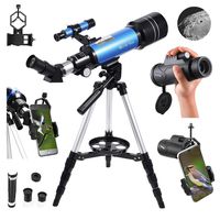 MaxUSee 70mm Refractor Telescope with Adjustable Tripod for Kids Adults & Beginners + Portable 10X42 HD Monocular Bak4 Prism FMC Lens, Travel Scope with Backpack and Phone Adapter