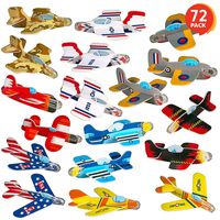 ArtCreativity Foam Gliders for Kids - Bulk Set of 72 - Lightweight Planes with Various Designs - Individually Packed Flying Airplanes - Fun Birthday Party Favors, Goodie Bag Fillers for Boys and Girls