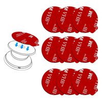9 Pack Pops Sticky Adhesive Replacement for Socket Mount Base, pop-tech VHB 3M Sticker Pads for Phone Collapsible Grip & Stand Back - 9pcs 35mm Double Sided Tapes & 4pcs Alcohol Prep Pads