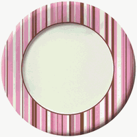 Blush Stripes 11-inch Wide Rim Paper Plates 8 per Pack