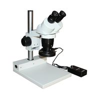 Radical 10x-30x Professional Binocular Stereo Microscope for Electronics Soldering Hair Coin Bullet on Flat Base 100mm Working Distance, Extra Wide Field of View 56 LED Circular Light