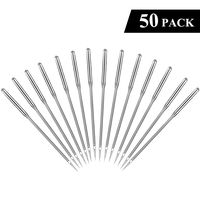 Sewing Machine Needles, 50 Count, Universal Regular Point for Singer, Brother, Janome, Varmax, Sizes 65/9, 75/11, 80/12, 90/14, 100/16