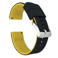 20mm Black/Yellow - Barton Elite Silicone Watch Bands - Quick Release - Choose Strap Color & Width