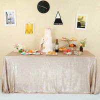 GFCC 72"x72" Champagne Sequin Tablecloth Sparkly Wedding Party Banquet Square Table Cloth Glitter Christmas Decoration Table Cover