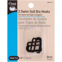 Dritz 99-34-1 Metal Swim Suit Bra Hooks, Black, 3/4-Inch 2-Count