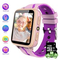 Kids Smartwatch Phone with 1GB Memory Card MP3 Music Player Kids Phone Watches and FM Radio HD Touch Screen 2 Way Phone Calls SOS Voice Pedometer Watch for Kids as Birthday (G615 Pink)