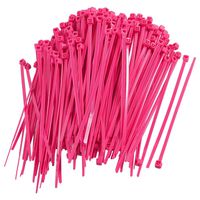 Uxcell Nylon Adjustable Self-locking Cable Tie, 2.5 x 100 mm, Magenta, 300 Piece