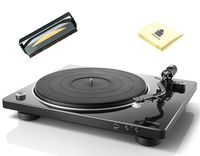 Denon DP-450USB HiFi Turntable with Built-in Phono Equalizer, One-Touch Recording, Original S-Shape Tonearm, Speed Sensor & USB Encoder Bundle with Turntable Cleaner Brush & Zorro Sound Cleaning Cloth