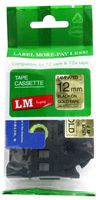 LM Tapes - Premium 1/2" Black Print on Gold Label Compatible with P-Touch TZe-831 Tape TZ-831 and Comes with a Great Tape Color/Size Guide for Easy reordering.