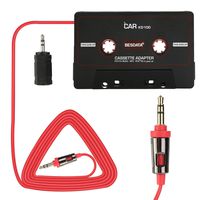 BESDATA Car Cassette Adapters for iPod, iPad, iPhone, MP3, Mobil Device, 3 Feet Long Cable 3.5mm Male and 2.5mm Male Adapter, Black