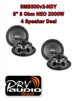 (4) PRV Audio 8MB500v2-NDY 8" Neodymium Mid Bass Range Loud Speaker 8-ohm 2000W 2 Pair