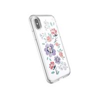 Speck Products Presidio Clear + Print iPhone Xs/iPhone X Case, CanopyFloral Lavender/Clear