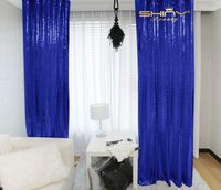 ShinyBeauty Sequin Curtain 2 Panels Glitter Backdrop 6FT Royal Blue Sequin Backdrop 8FT Photography Background Backdrop for Pictures