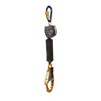 3M DBI-SALA Retrax 1241480 Shock Absorbing Lanyard, 6' 100 Percent Tie-Off Retractable Web and Snap Hooks At Each End, Navy/Yellow