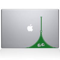 The Decal Guru Zipper Monster MacBook Decal Vinyl Sticker - 13" MacBook Pro (2016 & Newer) - Green (1231-MAC-13X-LG)