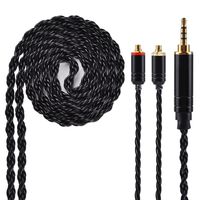 6 Core Balanced Silver Plated Replacement Cable, Black MMCX Detachable Earphone Cable Replacement Earphone Wire for Shure 846 535 215 315 425 MAGAOSI K5 LZA4 A5 (2.5mm Audio Jack, MMCX)