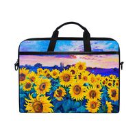 AGONA Boho Yellow Sunflower Floral Laptop Shoulder Messenger Bag 15 inch Case Sleeve for 14 Inch Laptop Case Laptop Briefcase Compatible Notebook MacBook Ultrabook Chromebook